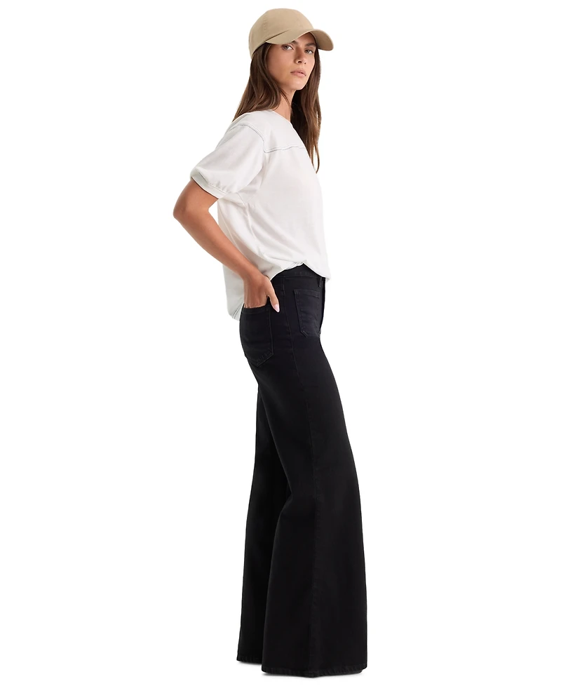 Good American Petite High-Rise Wide-Leg Ankle Pants
