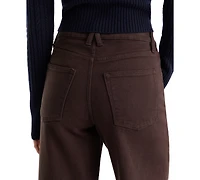 Good American Women's High-Rise Palazzo Wide-Leg Ankle Pants