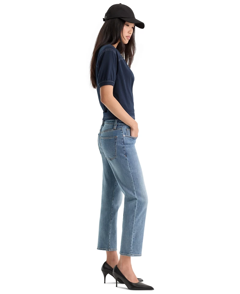 Good American Women's Mid-Rise Straight-Leg Ankle Pants
