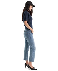 Good American Women's Mid-Rise Straight-Leg Ankle Pants