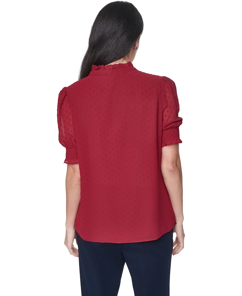 Tommy Hilfiger Women's Clip Dot Mock Neck Popover Top