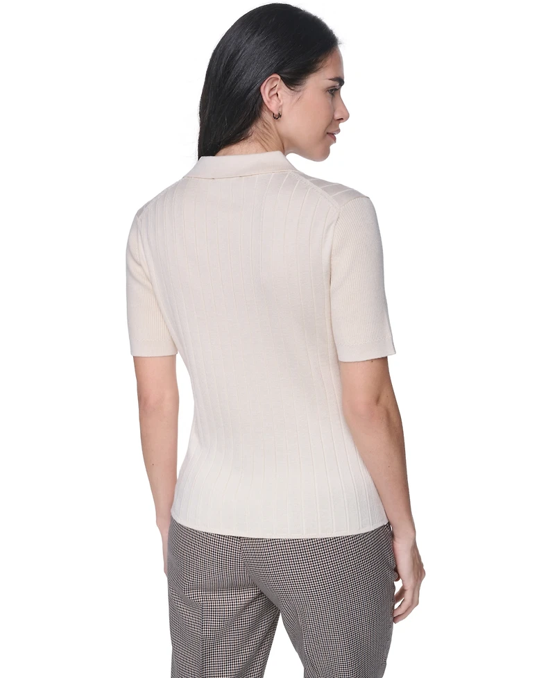 Tommy Hilfiger Women's Short-Sleeve Polo Sweater