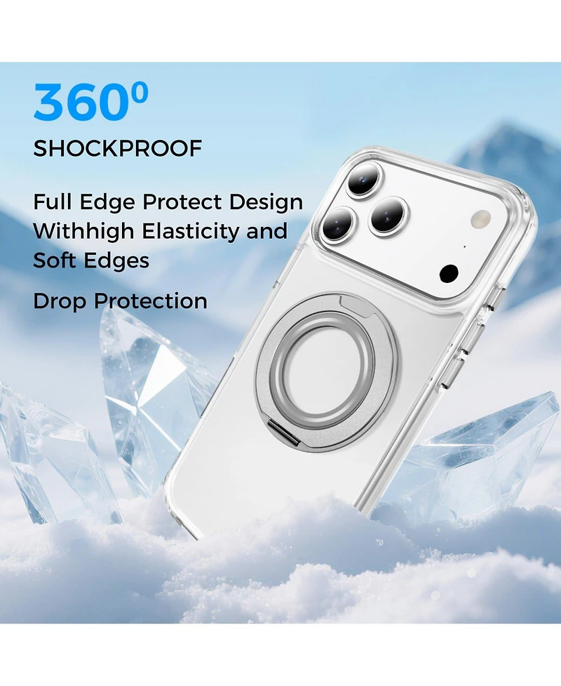 Alpha Digital iPhone 17 Series Magnetic Ring Stand, Shockproof Case