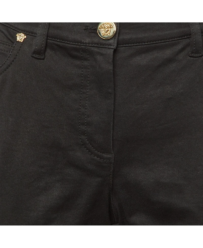 Pre-Owned Versace Women's Denim and Mesh Paneled Slim Fit Jeans