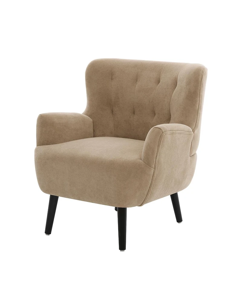 Streamdale Furniture Modern Upholstered Accent Armchair with Rubber Wood Legs