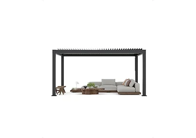 homfan All-Aluminum Louvered Pergola with Adjustable Roof and Reinforced Frame