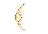 Peugeot Women's 14K Gold-Plated 30x25mm Oval Dial Link Bracelet Watch