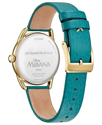 Citizen Women's Princess Moana Green Leather Strap Watch 36mm