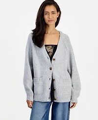 And Now This Women's Slouchy Ribbed-Knit Button-Up Cardigan, Macy's Exclusive