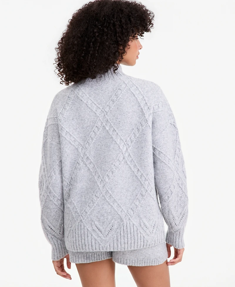 And Now This Women's Cable-Knit Mock Neck Sweater, Macy's Exclusive