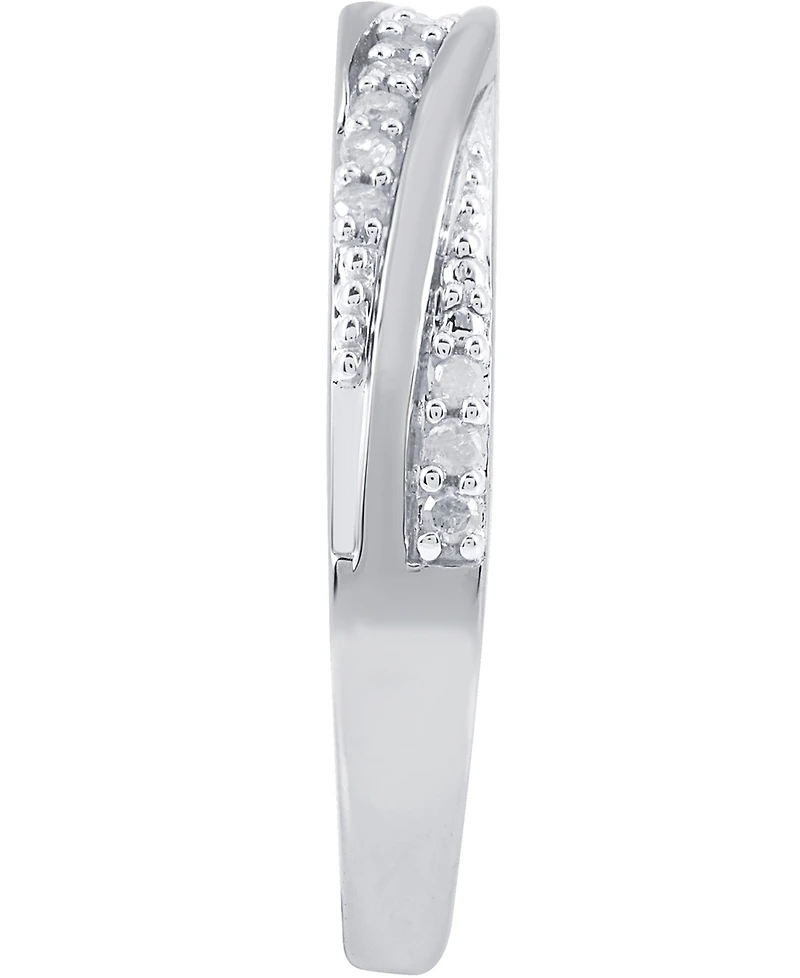 Diamond Twist Look Ring (1/6 ct. t.w.) Sterling Silver