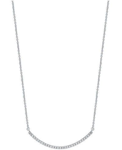 Marsala Diamond Curved Bar 16" Collar Necklace (1/4 ct. t.w.) in Sterling Silver