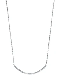 Marsala Diamond Curved Bar 16" Collar Necklace (1/4 ct. t.w.) in Sterling Silver
