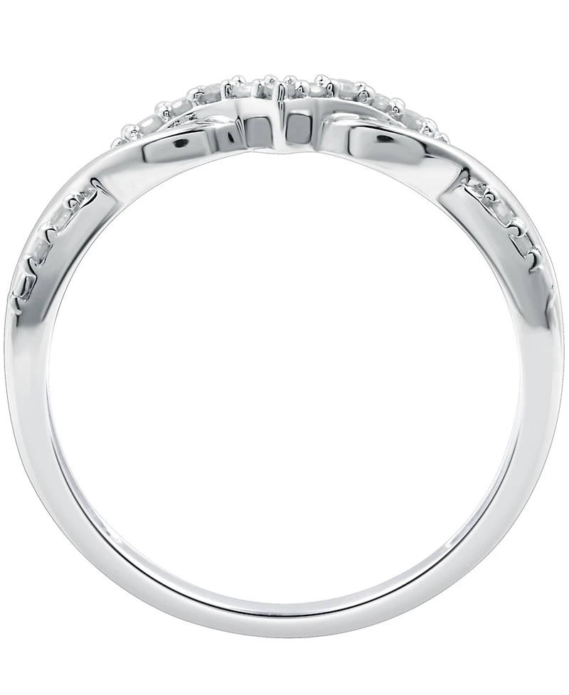 Diamond Twist Ring (1/10 ct. t.w.) Sterling Silver