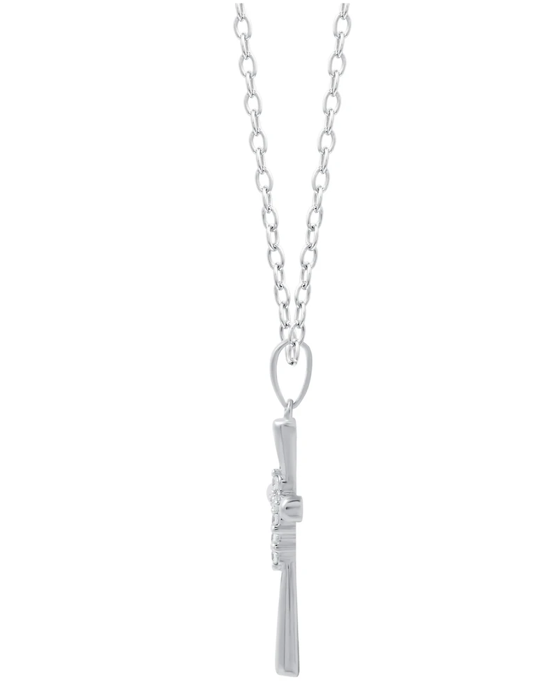 Diamond Cross 18" Cross Pendant Necklace (1/10 ct. t.w.) in Sterling Silver