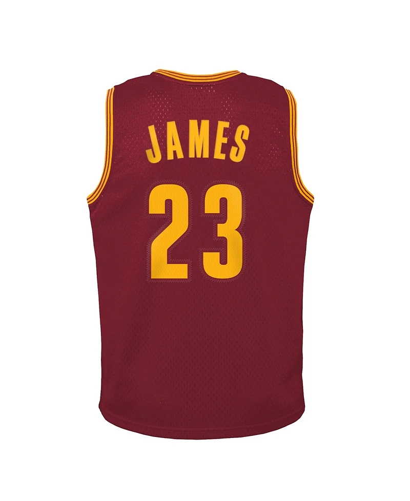 Mitchell & Ness Big Boys and Girls LeBron James Wine Cleveland Cavaliers 2015/16 Hardwood Classics Swingman Jersey