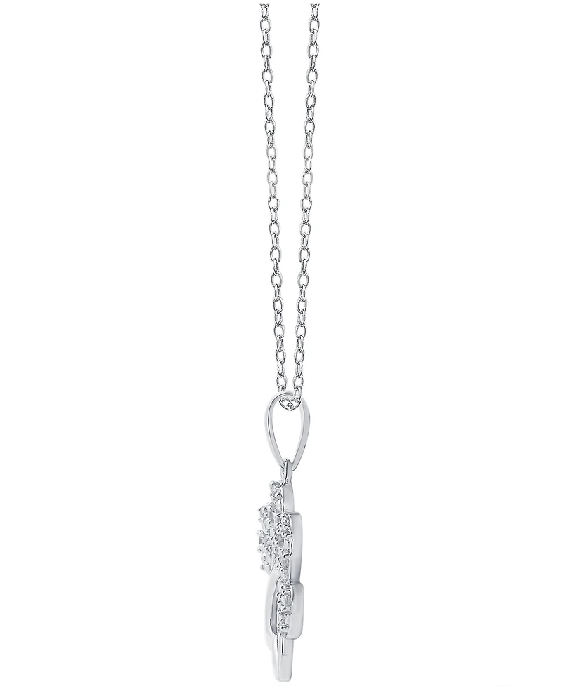 Diamond Pawprint Pendant Necklace (1/10 ct. t.w.) in Sterling Silver