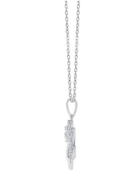 Diamond Pawprint Pendant Necklace (1/10 ct. t.w.) in Sterling Silver