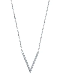 Diamond "V" Necklace (1/10 ct. t.w.) in Sterling Silver