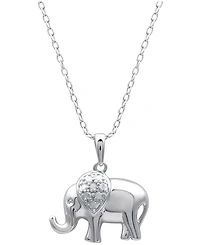 Diamond Elephant 18" Pendant Necklace in Sterling Silver (1/10 ct. t.w.)