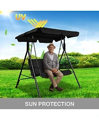 Costway Loveseat Patio Canopy Swing Glider Hammock Cushioned Steel Frame Outdoor
