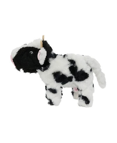 Mighty Jr Farm Cow, Durable Plush Squeaky Dog Toy