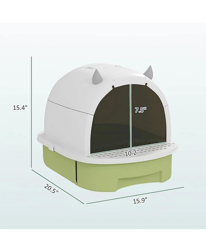 Ruie Covered Cat Litter Box with Drawer Scoop and Deodorizing Bags
