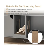 Ruie Cat Litter Box Enclosure Hidden Washroom with Detachable Scratching Board