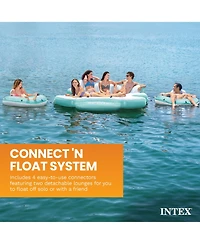 Intex Laguna Splash Island Floating Water Raft with 2 Detachable Lounge Tubes