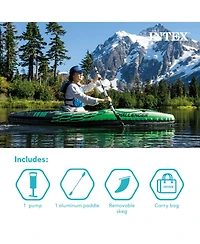 Intex Challenger K1 1-Person Inflatable Sporty Kayak w/ Oars And Pump (2 Pack)