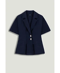 Nocturne Women's Short Sleeve Blazer Jacket