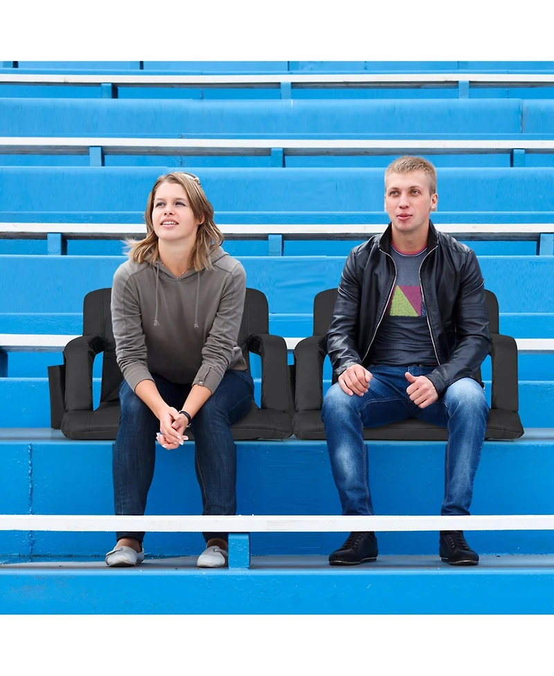 1PC Stadium Seat for Bleachers with Back Support 6 Reclining Positions Padded Cushion
