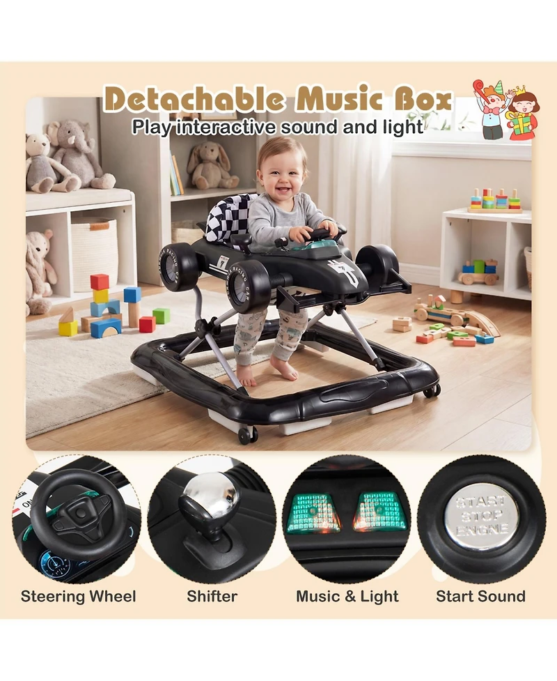 Slickblue Toddler 4-in-1 Push Walker Activity Center Height Adjustable with Music