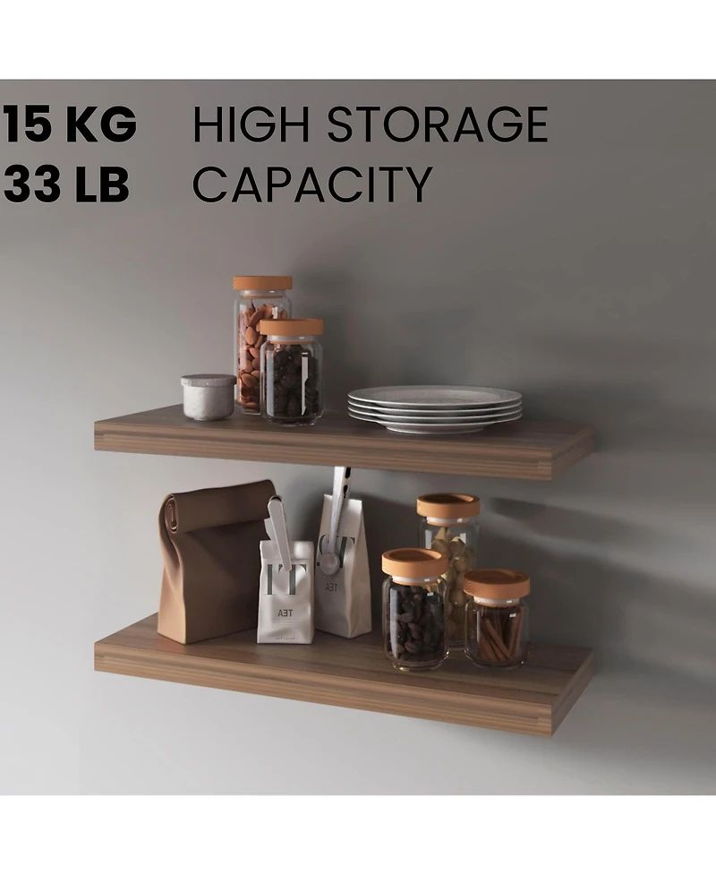 Fm Furniture Set of 2 Iva Floating Shelf in Melamine