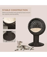 Ruie Elevated Cat Bed with Rotatable Egg Chair Pod and Thick Cushion