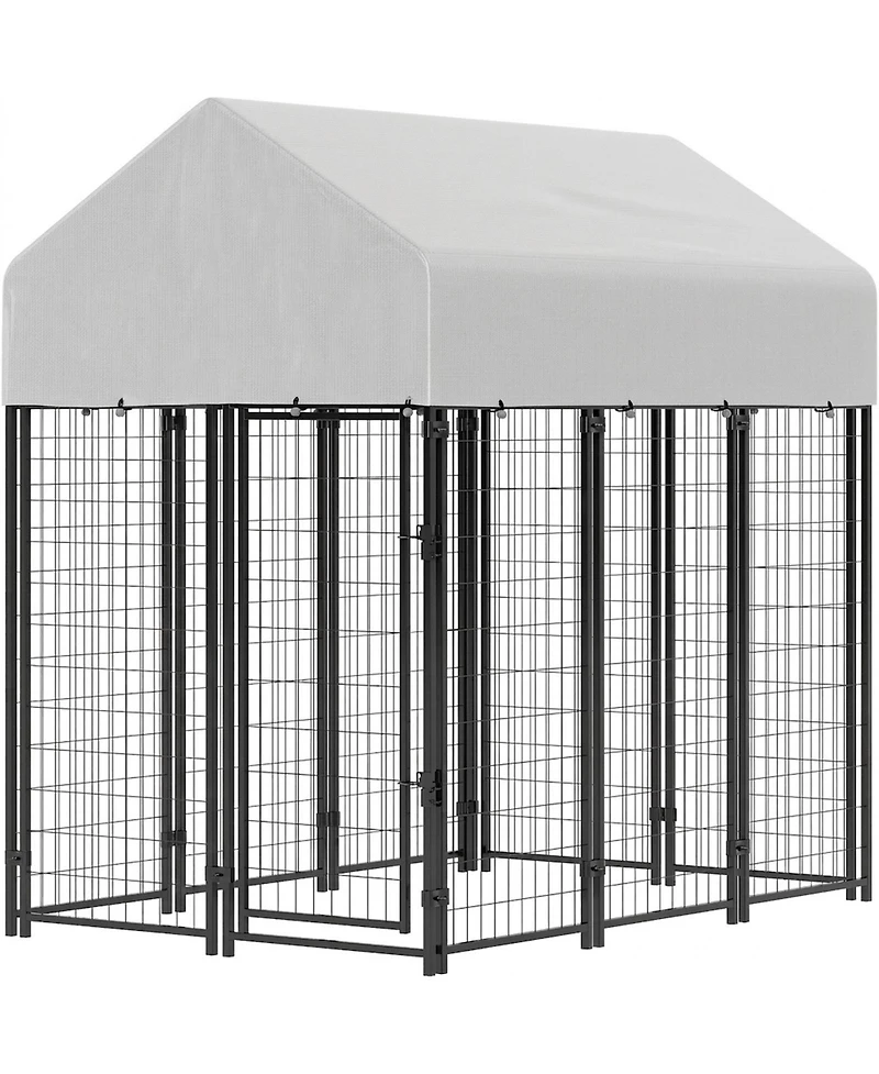 Ruie Outdoor Dog Kennel Welded Wire Dog Playpen with Roof Cover