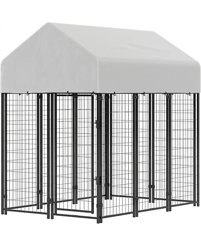 Ruie Outdoor Dog Kennel Welded Wire Dog Playpen with Roof Cover