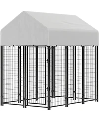 Ruie Outdoor Dog Kennel Welded Wire Dog Playpen with Roof Cover