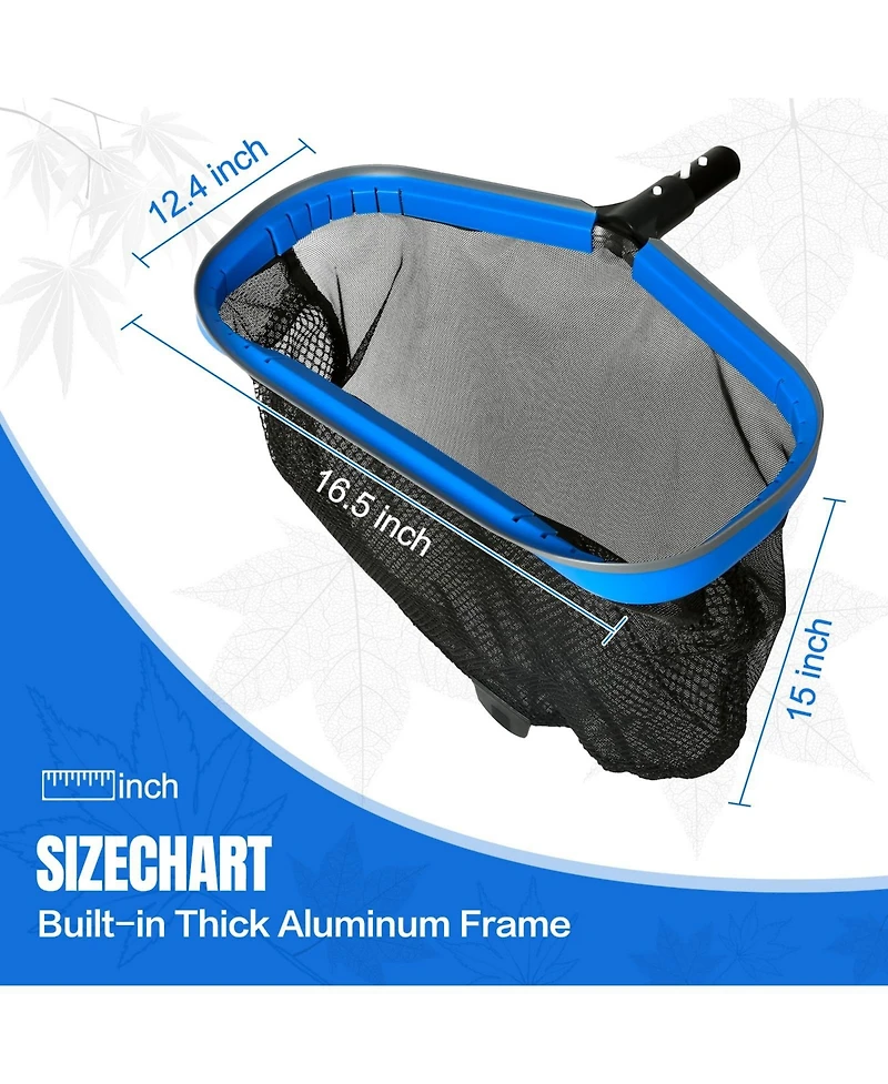 Xdovet Pool Skimmer Net Pole Adjustable Aluminum Leaf Rake