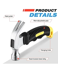 Xdovet Small Claw Hammer Soft Rubber Handle Home Repair Diy Tool