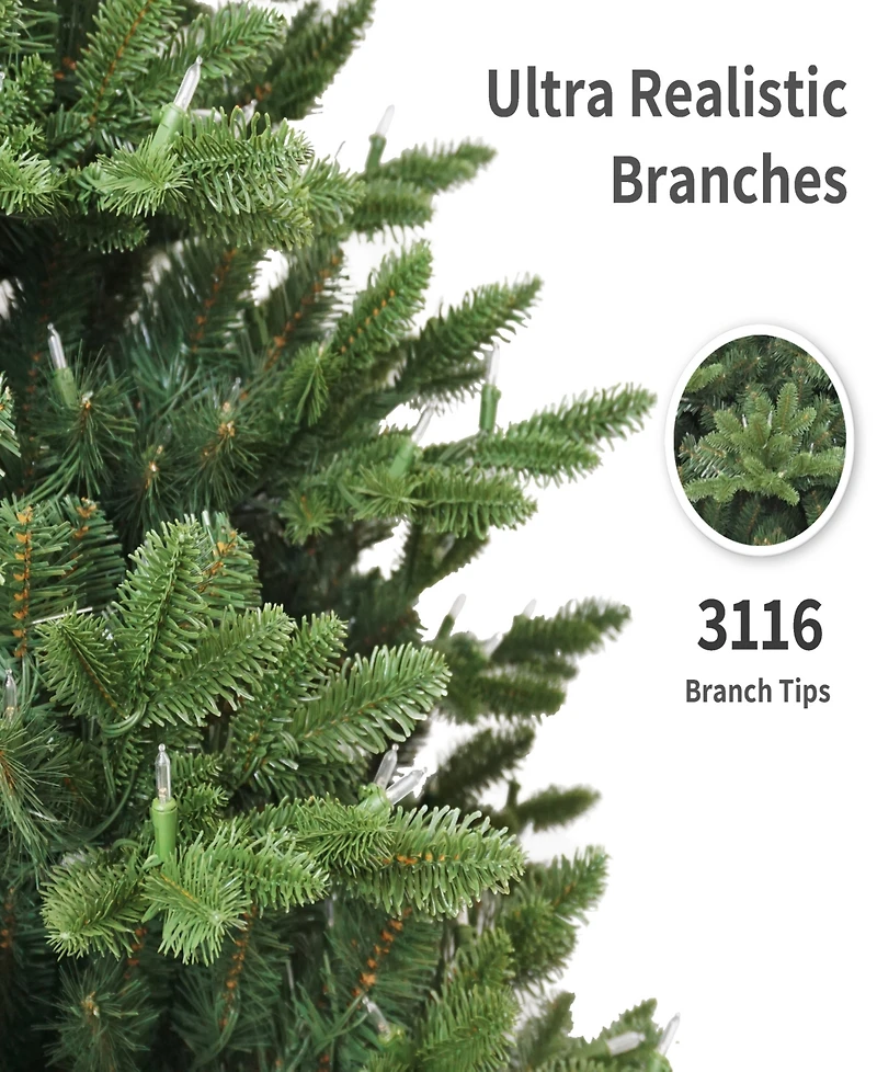 Puleo International 6.5" Pre-Lit Artificial Noble Fir Tree