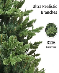 Puleo International 6.5" Pre-Lit Artificial Noble Fir Tree