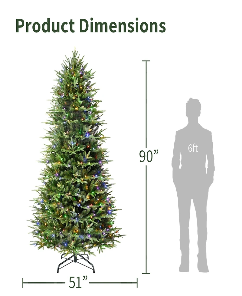 Puleo International 7.5" Pre-Lit Artificial Fraser Fir Slim Tree