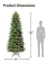 Puleo International 7.5" Pre-Lit Artificial Fraser Fir Slim Tree