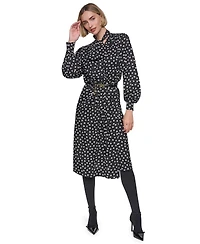 Sonia Rykiel Women's V-Neck Long-Sleeve Bow Wrap Dress