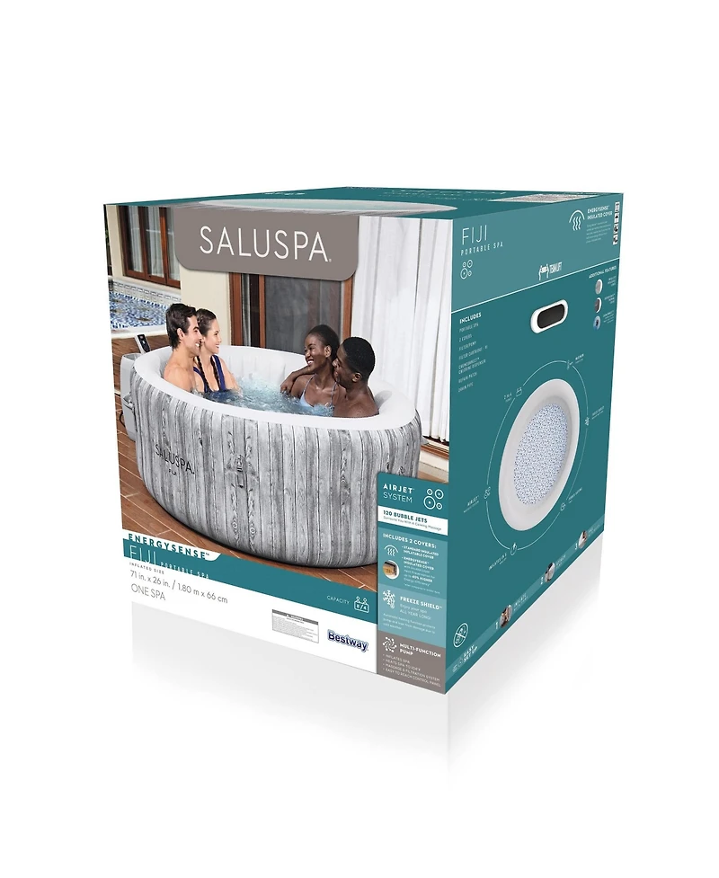 Bestway SaluSpa Fiji AirJet Inflatable Hot Tub with EnergySense Cover, Grey