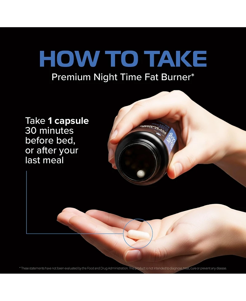 Nobi Nutrition Night Time Fat Burner Capsules, Nobi Nutrition, 60ct