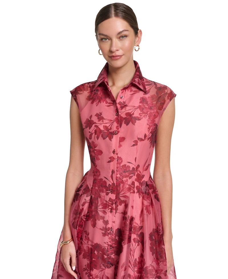 Halston Women's Collared Midi Dress
