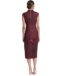 Halston Women's Mock Neck Scuba Dress