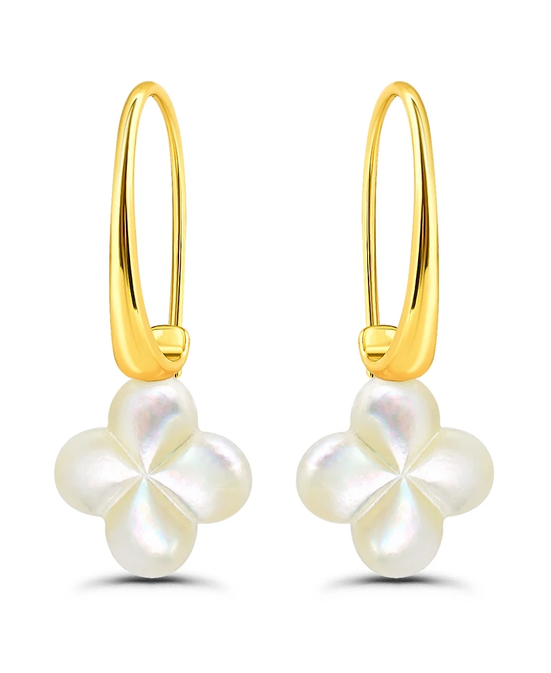Macy's Genuine Imitation Pearl Clover Shape Drop on Hardwire Fishhook Closure Earrings